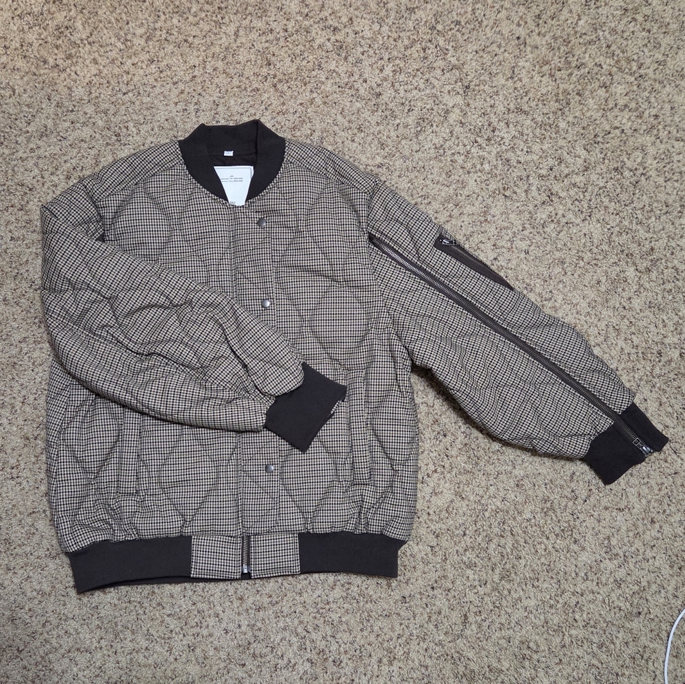 Stylish Women's Bomber Jacket - Black and Brown